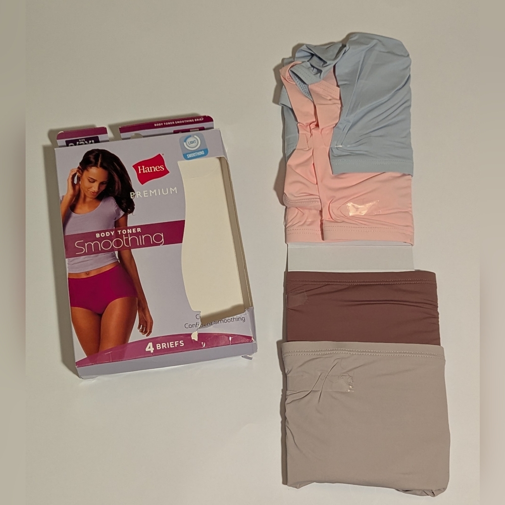 Hanes Premium 4 Pack Body Toner Smoothing Briefs Size 9/XXL/2XL New/Open Box - Picture 7 of 10